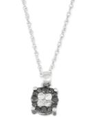 Black And White Diamond Pendant Necklace (1/4 Ct. T.w.) In 10k White Gold