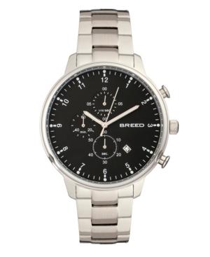 Breed Quartz Socrates Silver And Red Chronograph Silicone Watches 42mm