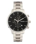 Breed Quartz Socrates Silver And Red Chronograph Silicone Watches 42mm