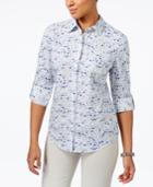 Karen Scott Cotton Printed Shirt, Only At Macy's