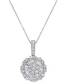 Diamond Daisy Pendant Necklace (1-1/4 Ct. T.w.) In 14k White Gold