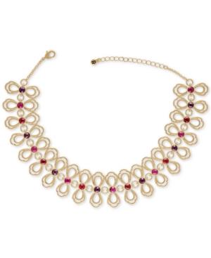 Rachel Rachel Roy Gold-tone Crystal Choker Necklace, 12 + 2 Extender