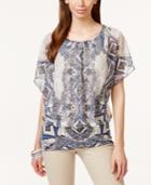 Style & Co. Printed Dolman-sleeve Blouse, Only At Macy's