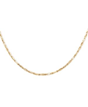 "14k Gold Necklace, 24"" Hollow Baguette Chain"