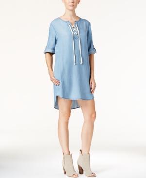 Velvet Heart Senna Denim Lace-up Dress