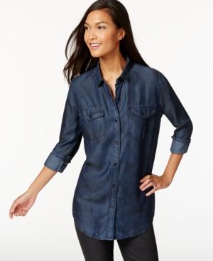 Calvin Klein Jeans Button-front Charred Indigo Wash Shirt