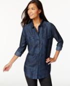Calvin Klein Jeans Button-front Charred Indigo Wash Shirt