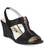 Anne Klein Edan Zip-up Wedge Sandals