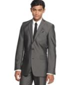 Tallia Orange Big And Tall Sharkskin Two-button Blazer