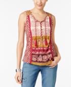 Style & Co Petite Embroidered Peasant Top, Created For Macy's