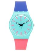 Swatch Unisex Swiss Shunbukin Blue And Pink Silicone Strap Watch 34mm Gg215