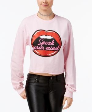 Hybrid Juniors' Cotton Speak Your Mind Graphic T-shirt