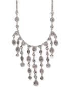 Givenchy Silver-tone Multi-crystal Fringe Drama Necklace
