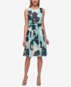 Tommy Hilfiger Floral-print Shadow-stripe Dress