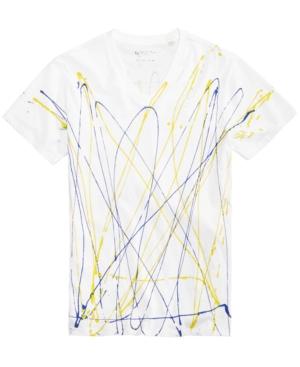 Guess Men's Paint Drip V-neck T-shirt