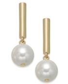 Alfani Gold-tone Bar & Imitation Pearl Drop Earrings, Created For Macy's