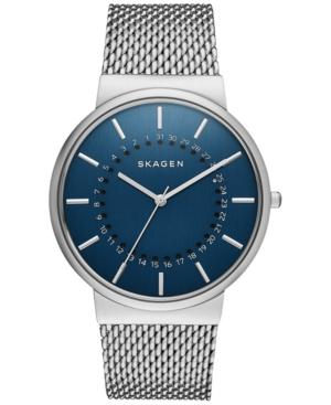 Skagen Men's Ancher Silver-tone Stainless Steel Mesh Bracelet Watch 50mm Skw6234