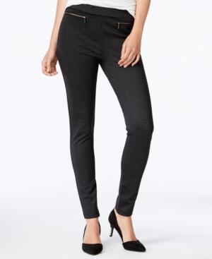 Bar Iii Tweed Zip-detail Leggings, Only At Macy's