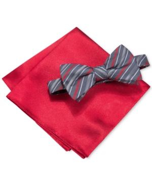Alfani Men's Red Bow Tie & Silk Pocket Square Set, Created For Macy's