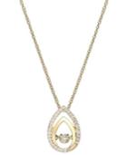 Twinkling Diamond Star Diamond Double Teardrop Pendant Necklace In 10k Gold (1/6 Ct. T.w.)
