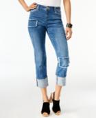 Inc International Concepts Patchwork Boyfriend Jeans, Only At Macy's
