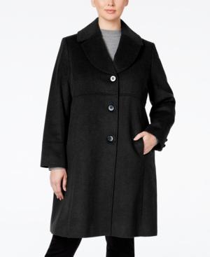 Jones New York Plus Size Empire-waist Wool-blend Walker Coat