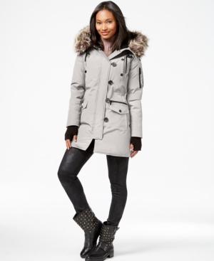 Bcbgeneration Faux-fur-trim Parka Coat