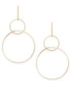 Thalia Sodi Gold-tone Interlocking Drop Hoop Earrings, Created For Macy's