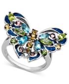 Town & Country Sterling Silver Ring, Multistone Butterfly Ring (1-13/15 Ct. T.w.)