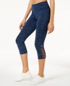 Ideology Heathered Cutout Cropped Leggings, Created For Macy's