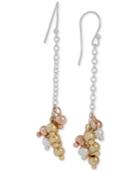 Touch Of Silver Clustered Drop Earrings In 14k Gold-plated Metal