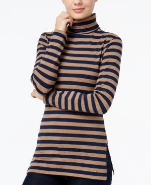 Tommy Hilfiger Gigi Long-sleeve Striped Turtleneck, Only At Macy's