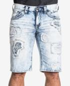 Affliction Men's Ace Fleur Fallen Slim-fit Destroyed Denim Shorts