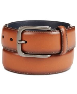 Perry Ellis Men's Burnished Bird Leather Belt