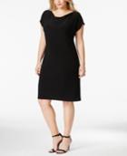 Msk Plus Size Zip-shoulder Shift Dress