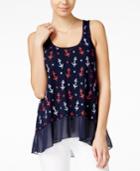 Maison Jules Anchor-print Contrast Top, Only At Macy's