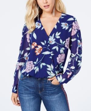 Guess Eliza Floral-print Surplice Top