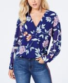 Guess Eliza Floral-print Surplice Top