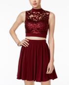 Speechless Juniors' 2-pc. Sequined Mesh Fit & Flare Dress