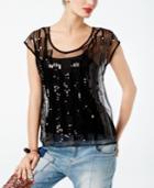 Inc International Concepts Sequin Illusion Top, Created For Macy's
