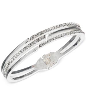 Anne Klein Silver-tone Pave Split Row Bangle Bracelet, A Macy's Exclusive Style
