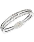 Anne Klein Silver-tone Pave Split Row Bangle Bracelet, A Macy's Exclusive Style