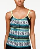Go By Gossip Natural Anthem Ikat-print Layered Tankini Top Women's Swimsuit