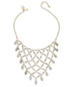 Inc International Concepts Gold-tone White Beaded Net Statement Necklace, Created For Macy's
