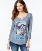 Lucky Brand Three-quarter-sleeve Bird Graphic Top
