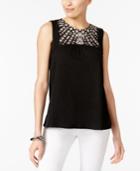 Style & Co Embroidered Mesh Top, Created For Macy's