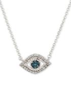 Elsie May Diamond Evil Eye Pendant Necklace (1/10 Ct. T.w.) In Sterling Silver