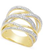 Diamond Orbital Ring (1/4 Ct. T.w.) In Sterling Silver Or 18k Rose Or Yellow Gold-plated Sterling Silver