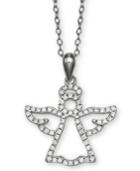 Giani Bernini Cubic Zironia Angel 18 Pendant Necklace In Sterling Silver, Created For Macy's