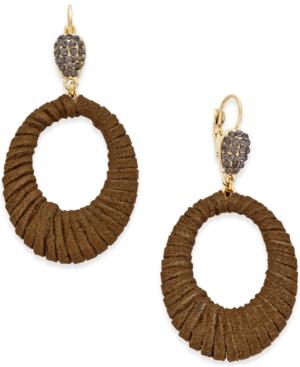 Inc International Concepts Gold-tone Faux Suede Drop Hoop Earrings, Only At Macy's